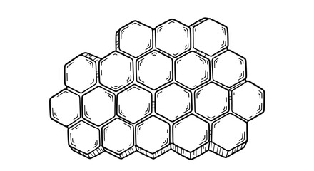 Hand Drawn Honeycomb Pattern Sketch.