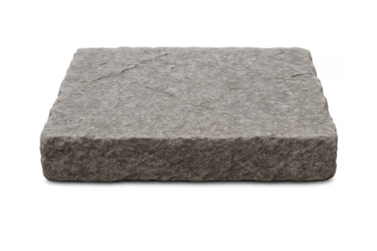 Stone slab block pedestal displaying products on transparent background