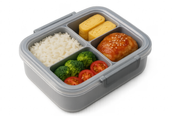 Healthy lunch packed in bento box, featuring a balanced meal preparation