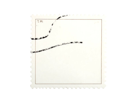 Off-white square with scalloped edge and two stray dark lines, isolated against a solid black background - Powered by Adobe