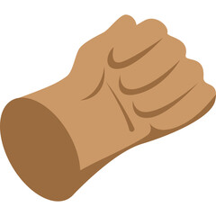 Illustration Of A Closed Brown Fist With A Transparent Background Showing A Detailed Hand Gesture