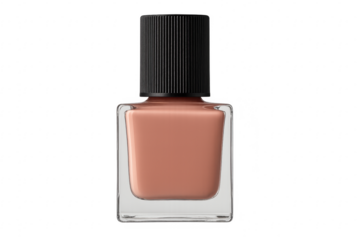 Nude nail polish bottle standing for manicure beauty