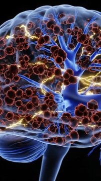 Parkinson&rsquo;s Disease Brain Nerve Cells &ndash; 3D Dopamine Deficiency Animation