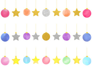 クリスマスオーナメントのイラストセット