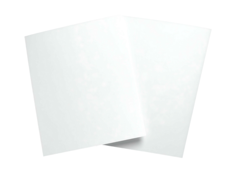 Two pristine, folded white sheets of paper on a black background