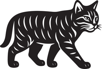 american_bobtail_cat_walking_face_refined_bw.eps © Hue