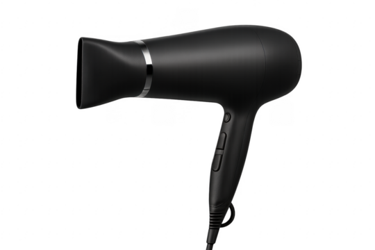 Black hair dryer styling tool beauty treatment transparent background