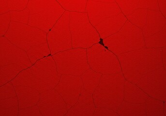 A frighteningly vivid red cracked wall texture suitable as a graphic backdrop for seasonal spooky events and fright nights ,crimson ,design ,terror