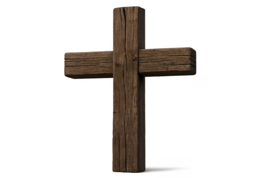 Wooden cross representing Christian faith and spirituality symbol - Powered by Adobe