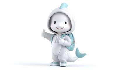 Fototapeta premium 3d cartoon character dolphin costume