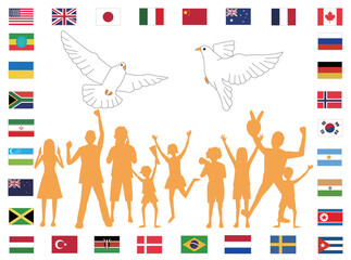 世界平和を願うイラスト素材です。