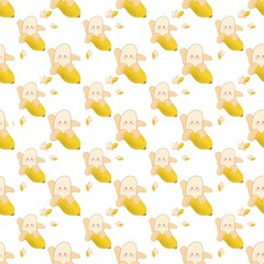 Obraz premium Cute Banana Character Seamless Pattern