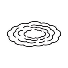 Hand drawn outline of a stylized cloud or smoke plume
