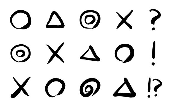 手書きの〇&times;△マーク
