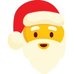 Illustration Of Santa Claus Face With Red Hat And White Beard Festive Christmas Character Celebration Season