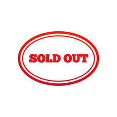 Red Sold Out Stamp Icon – Vector Badge for Clearance, Retail, and E-commerce Design