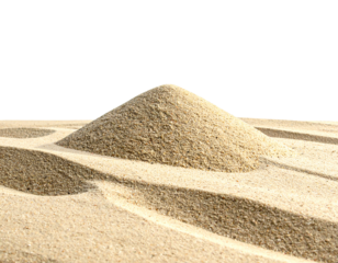 Sand dune close-up with curved patterns in the foreground, against a black backdrop, evocative of minimalism
