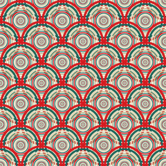 Seamless Patterns of the Retro Concentric Circle