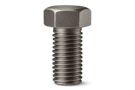 Metal hex bolt head and threaded shank