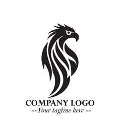 Fototapeta premium Elegant Bird Logo Symbol in Black on White Background with Minimalist and Modern Design