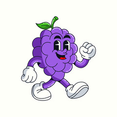 Cartoon cute grape Vector illustration hand drawn