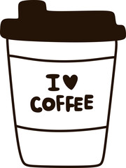 Cute Coffee Doodle Element