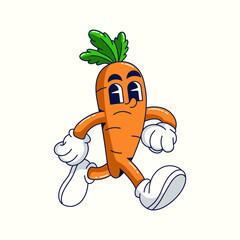 Cute Cartoon carrot Vector illustration hand drawn