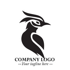 Elegant Bird Logo Symbol in Black on White Background with Minimalist and Modern Design