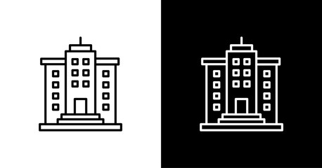 Headquarters White Icon Set Design