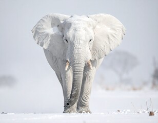 Majestic white elephant symbolizing purity, power, wisdom, and good fortune in many Asian cultures.