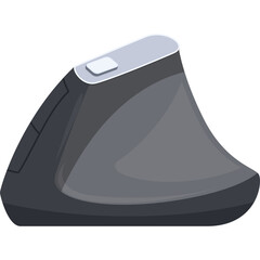 Ergonomic Computer Mouse With Gray And White Accents Against A Transparent Background Showing A Smooth Curved Design Ideal For Office Work And Digital Use