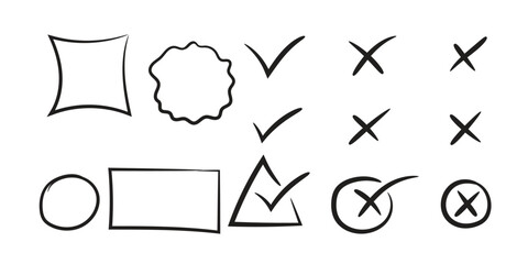 star with marker stroke pencil highlight, Doodle sketch heart, star, cloud cartoon sticker shapes