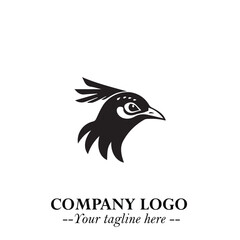 Elegant Bird Logo Symbol in Black on White Background with Minimalist and Modern Design
