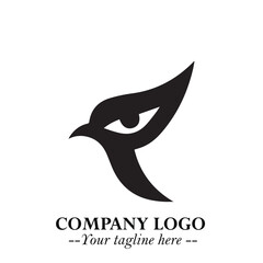 Elegant Bird Logo Symbol in Black on White Background with Minimalist and Modern Design