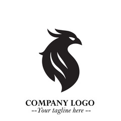 Elegant Bird Logo Symbol in Black on White Background with Minimalist and Modern Design
