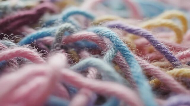 Close-up of a tailor's sewing kit with blue and pink thread spools, scissors, and a pincushion, beautifully lit for a creative needlework hobby