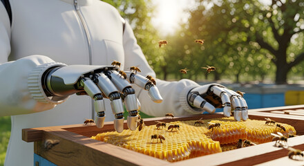 Festive christmas tree glowing under a starry night sky with snow falling