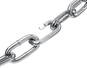 Obraz premium Close-up of a shiny metal chain with one broken link