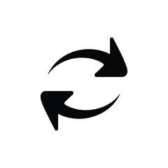 Two Black Arrows Rotate in Circular Motion on a Transparent Background