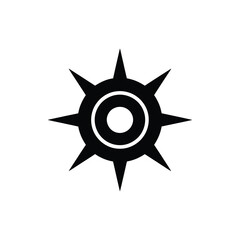 Abstract thorny spiky shape, isolated design element on transparent background