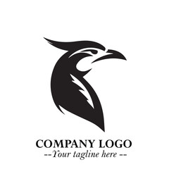 Elegant Bird Logo Symbol in Black on White Background with Minimalist and Modern Design