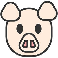 white pig head icon