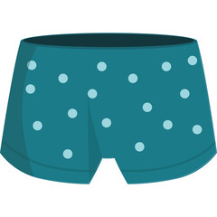 Teal Polka Dot Boxer Shorts with a Transparent Background
