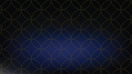 Dark Blue Gradient With Repeating Interlocking Circles Pattern abstract