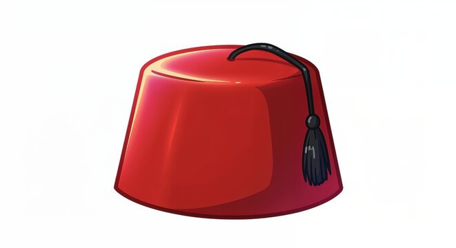 Fez Hat: A vibrant, close-up shot of a classic red fez hat, featuring a distinctive tassel and symbolic of cultural heritage, evoking a sense of tradition and historical elegance.