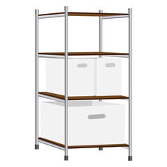 アルミパイプの収納棚のイラスト素材