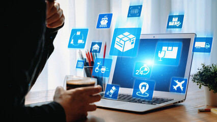 Goods delivery tracking icons show shipping, goods delivery routes, and logistics monitoring. Goods delivery tracking ensures timely goods delivery, secure handling, and accurate tracking. Gist