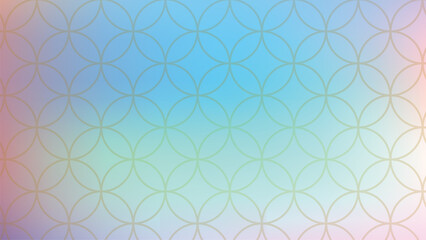 Soft Blue Sky Green Gradient With Repeating Golden Circle Pattern abstract