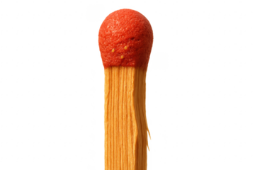 Unused red matchstick head before igniting fire