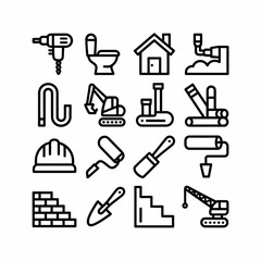 Fototapeta premium Construction and renovation icons set